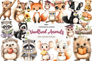 Woodland Animals Png, Cute Baby, an Illustration by CreationArt
