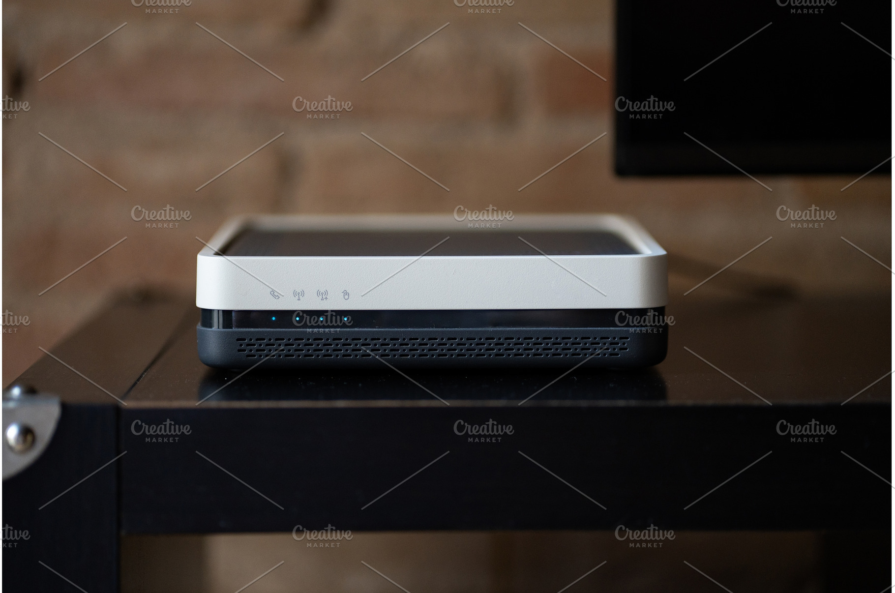 Internet modern wireless router on a, a Technology Photo by volodymyrshtun13795