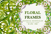 Floral frames, botanical watercolor, a Decorative Illustration by EL_SUHOVA (Thumbnail 1 of 15)