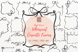 Hand drawn Coquette whimsical frames, an Illustration by RimzStudio
