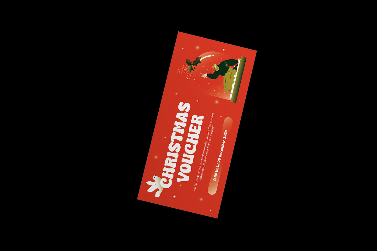 Red Gradient Christmas Voucher, a Card Template by Neermana (Photo 3 of 4)