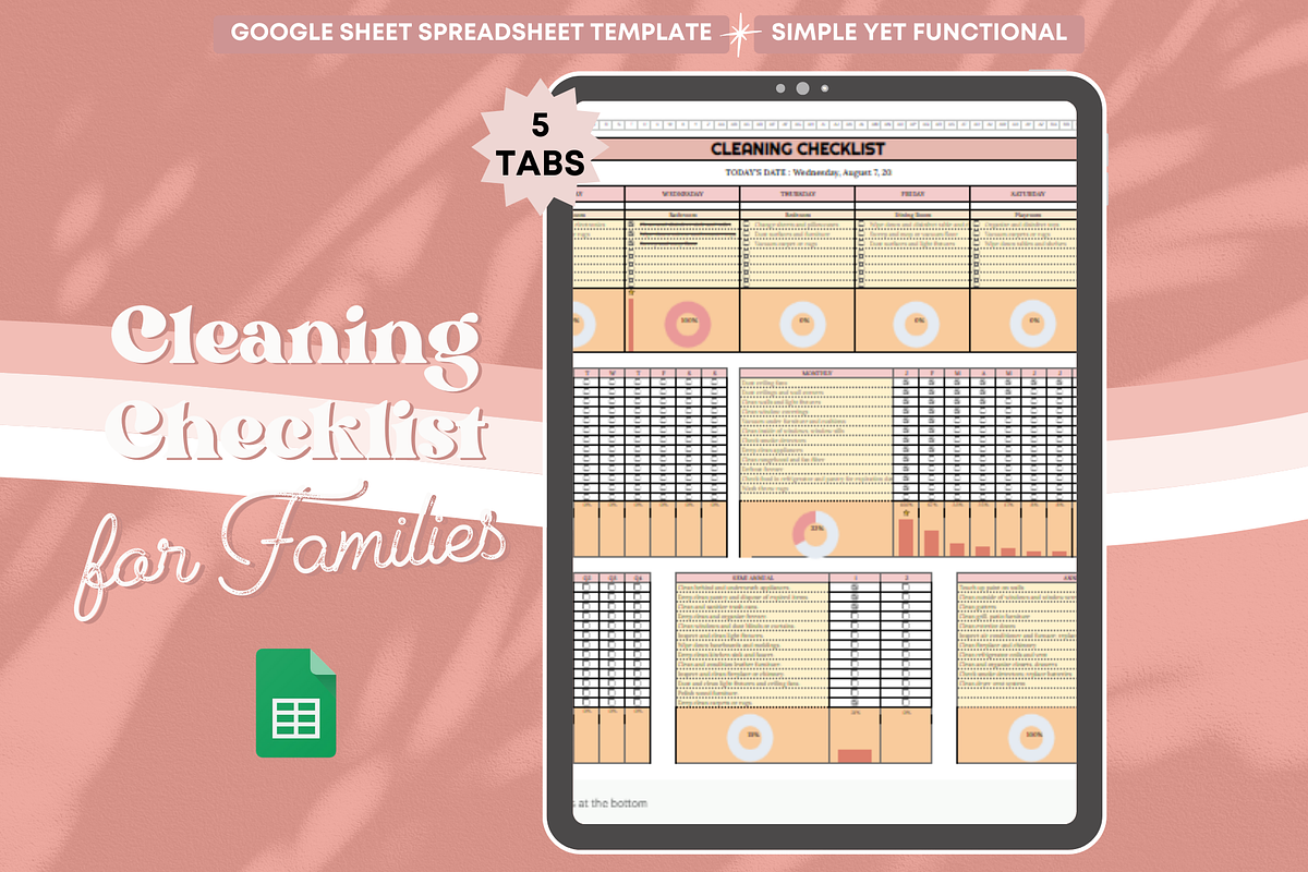 Cleaning Checklist for Families, a Templates & Theme by bellaROSEworkshop (Photo 2 of 10)