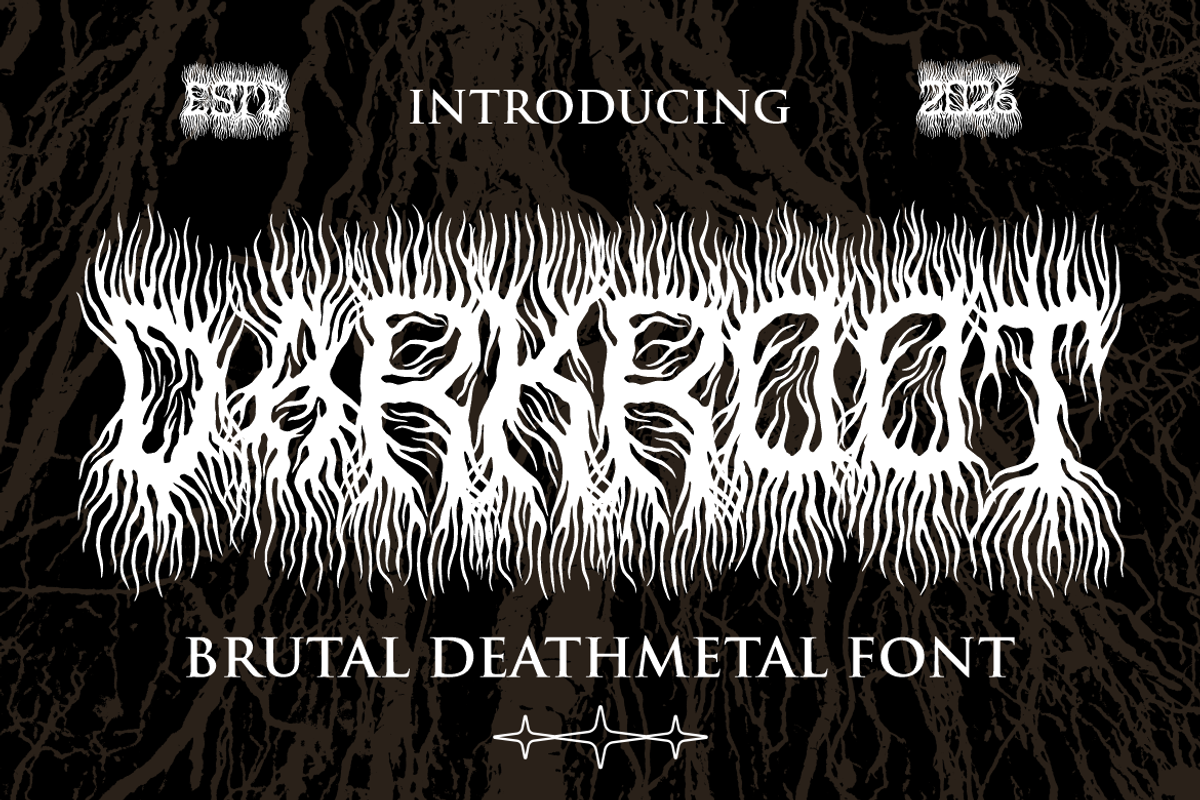 Dark Root Brutal Deathmetal Font, a Font by PutraCetol Studio (Photo 1 of 5)