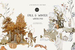 Fall & Winter Woodland Animals Set