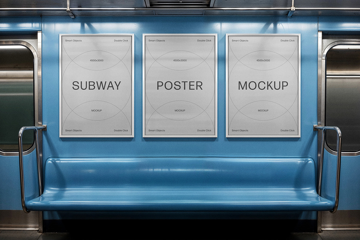 Subway Posters Mockup, an Advertising Mockup by Design Squad