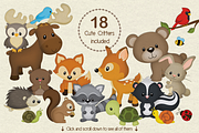 Woodland Animals Design Kit, an Animal Illustration by PixelPaperPrints (Thumbnail 2 of 9)
