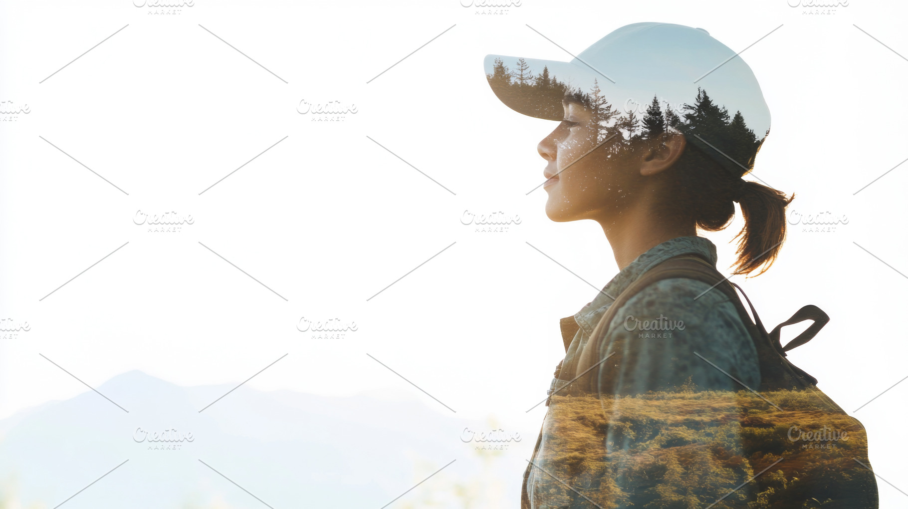 Double exposure of indigenous woman, a Photo by Dvoevnore photos
