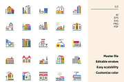 Building Flat Line Icons, an Outline Icon by Formelier (Thumbnail 2 of 3)