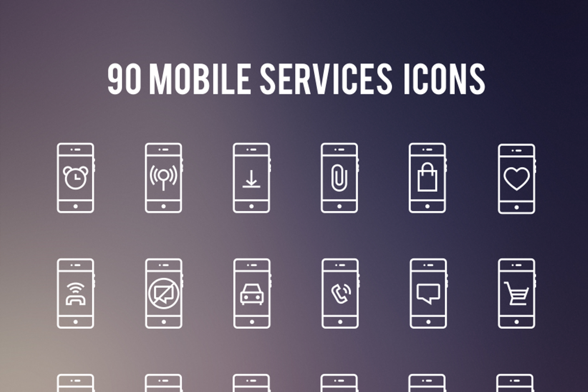 90 Mobile services Line iconset, an Outline Icon by Chamedesign