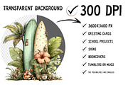 Summer Surfboard Clipart, an Illustration by Craft Nest (Thumbnail 2 of 12)