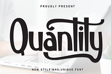 Quantity | Script Font