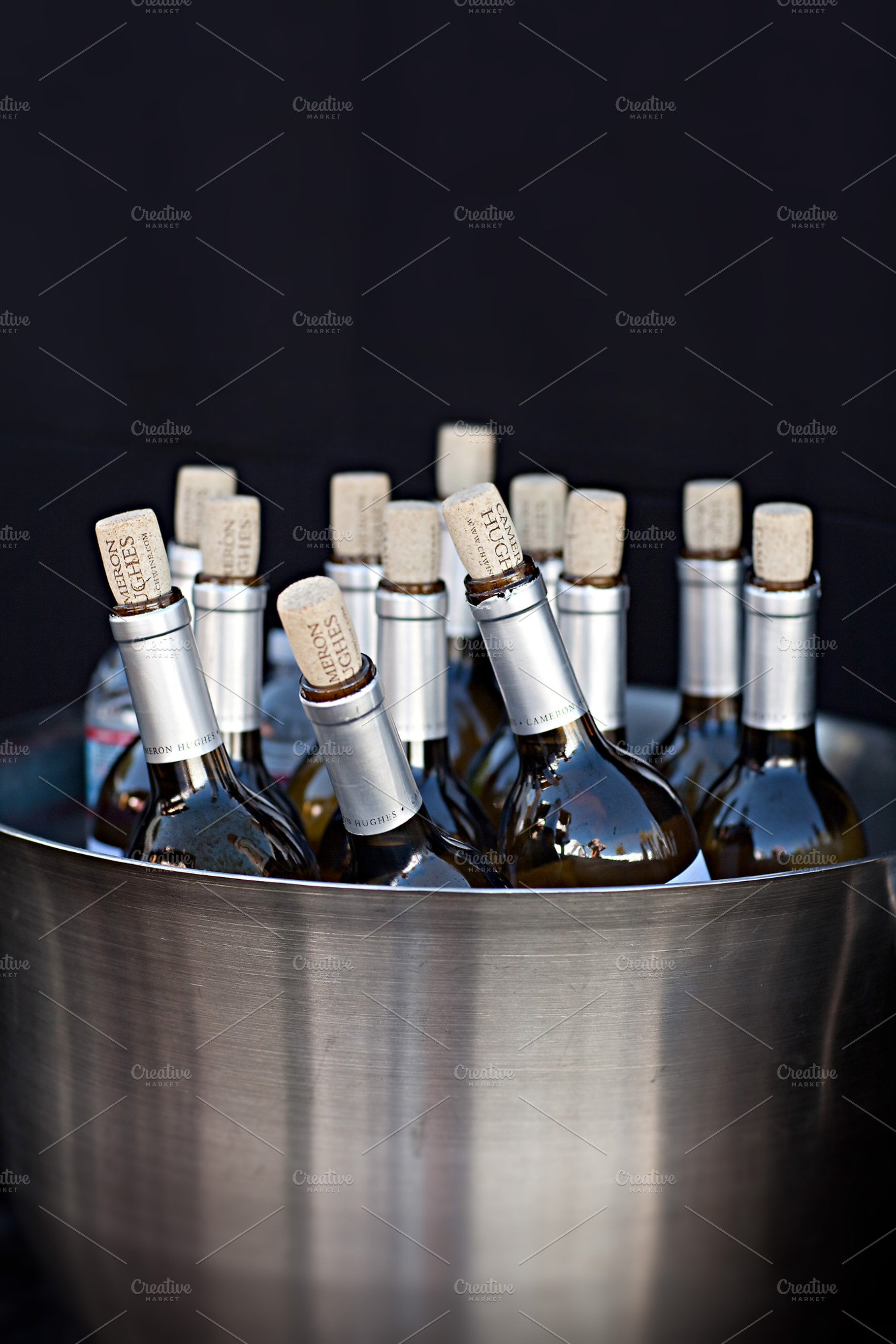 Wine Bottles Featuring Wine Glass And Bottle