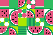 Geometric Watermelons pattern., a Pattern Graphic by Evgeniya Dzhumm (Thumbnail 1 of 7)