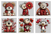 Whimsical Spring Teddy Bear Clipart, an Illustration by Black Bird Studio (Thumbnail 3 of 5)