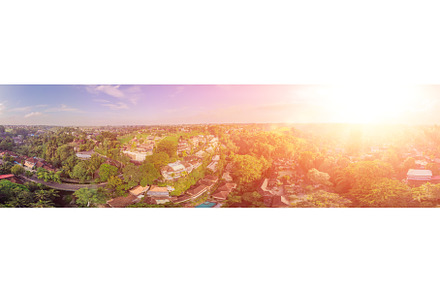 Aerial shot of the Pura Gunung Lebah, an Architecture Photo by Elizaveta Galitskaya
