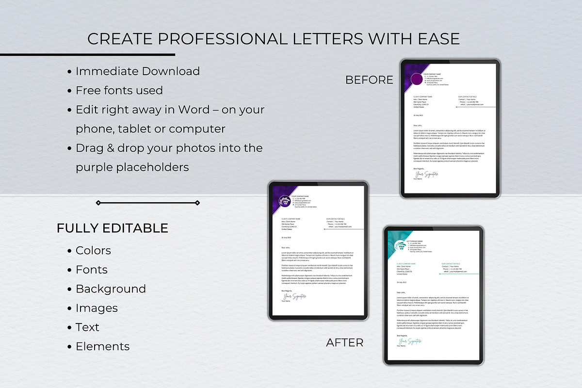 Letterhead Word Template Bundle preview 6