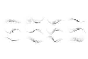 Dotted halftone waves set, an Illustration by Things for designers
