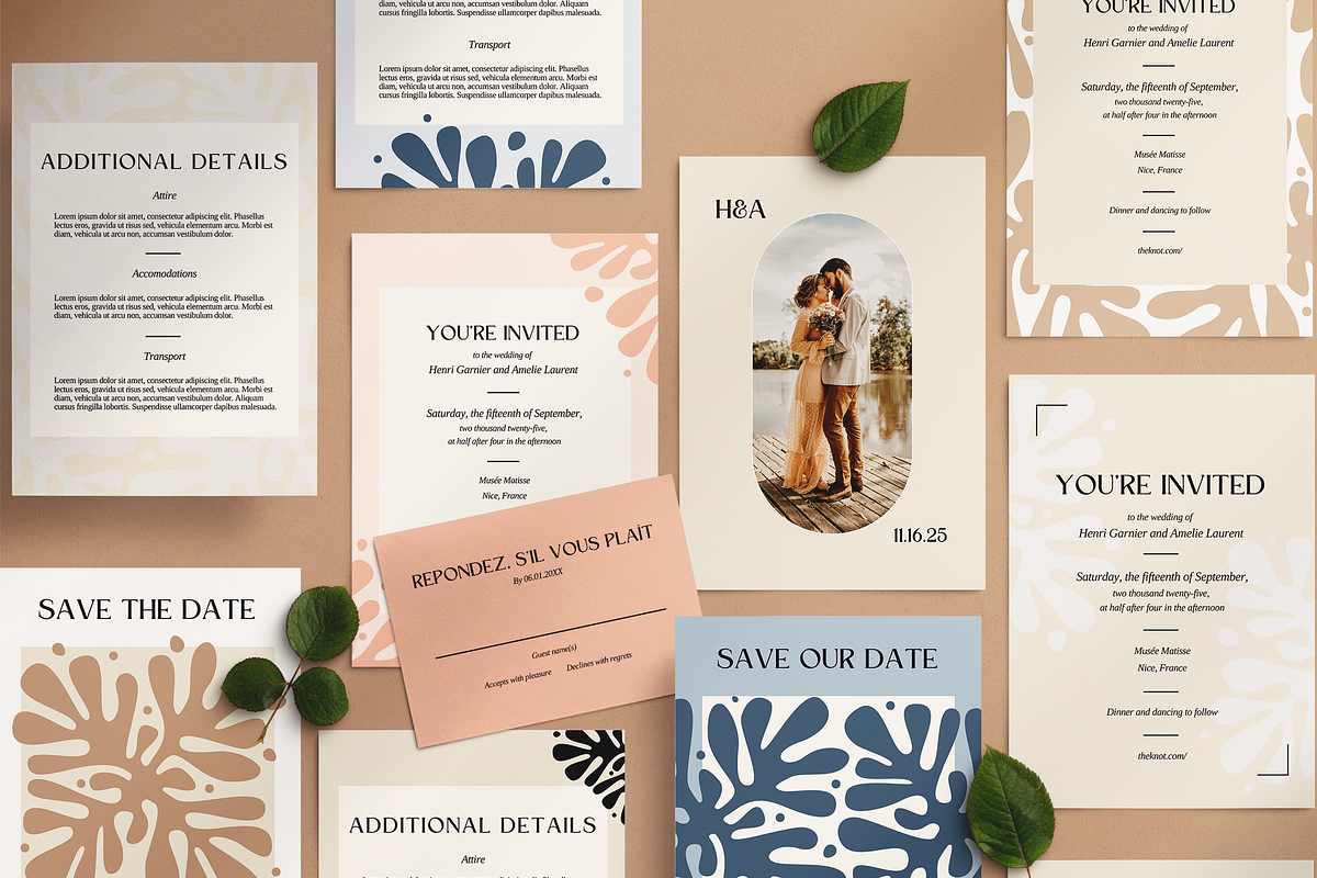 Amelie - Wedding invitation suite, a Stationery Template by SydneyResnik (Photo 6 of 7)