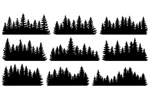 Fir Trees Silhouettes