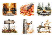 Autumn Nature Walk Clipart, an Illustration by CreationArt (Thumbnail 2 of 5)