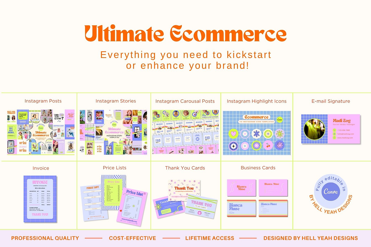 Ecommerce Branding Starter Kit Canva, a Branding & Logo Template by Hell Yeah Designs (Photo 4 of 11)