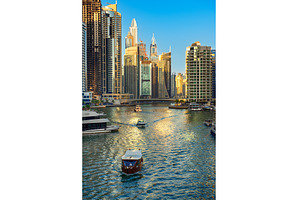 Dubai Marina at sunset, an Architecture Photo by Nature and travel