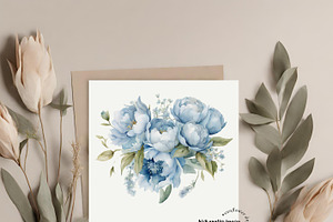 Elegant Dusty Blue Flowers Clipart