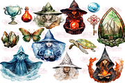 Elemental Witches Collection Clipart, a Person Illustration by Watercolor Digital (Thumbnail 3 of 9)