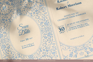 Rustic Whimsical Wedding Invitation, an Invitation Template by SabaIslam.Studio