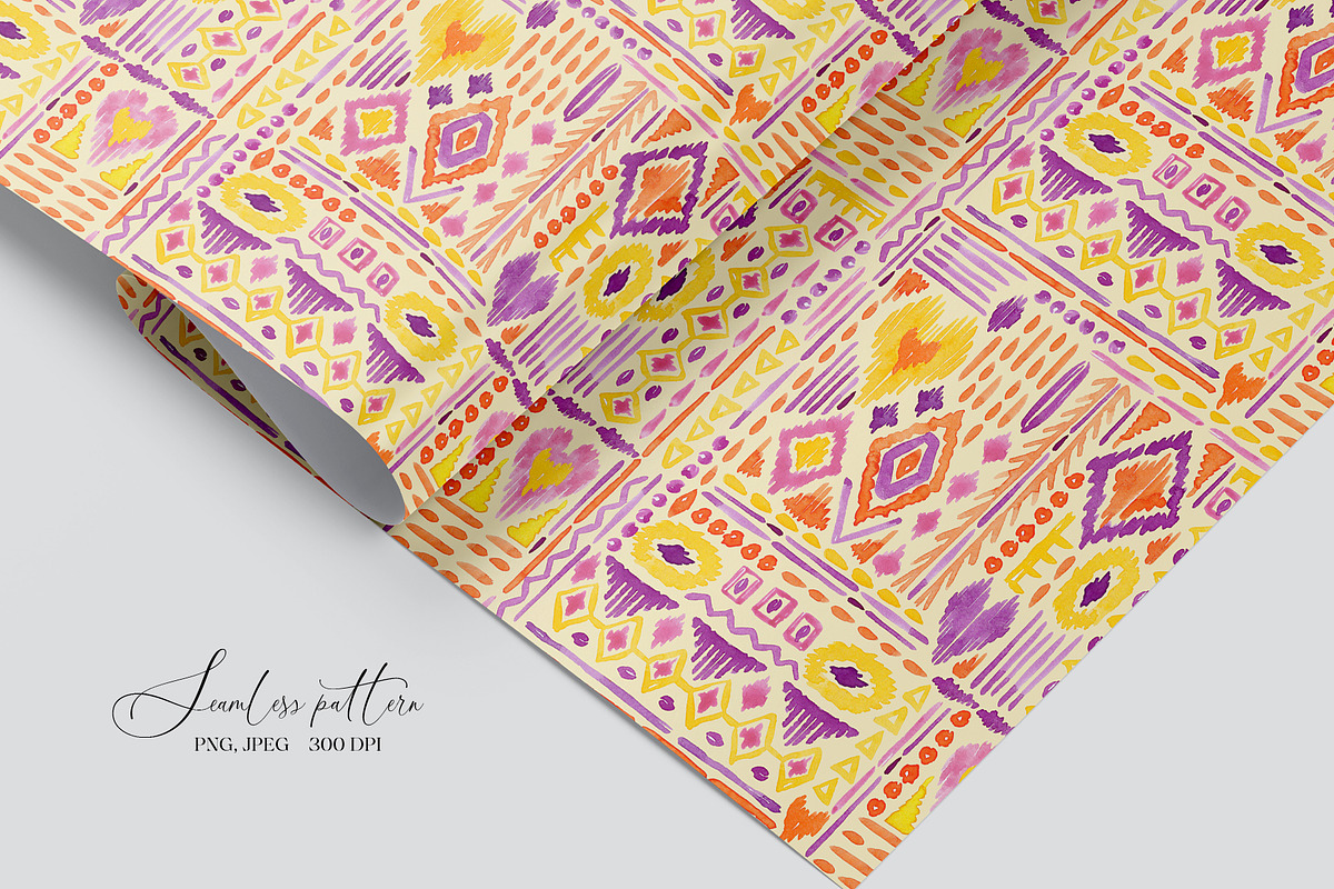 Watercolor Tribal Geometric Pattern, a Pattern Graphic by SirenaArt (Photo 8 of 14)