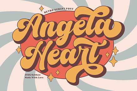 Angela Heart - Retro Script Font, a Script Font by Keithzo