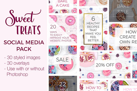 Social Media Pack - Sweet Treats, a Social Media Template by Pixomize