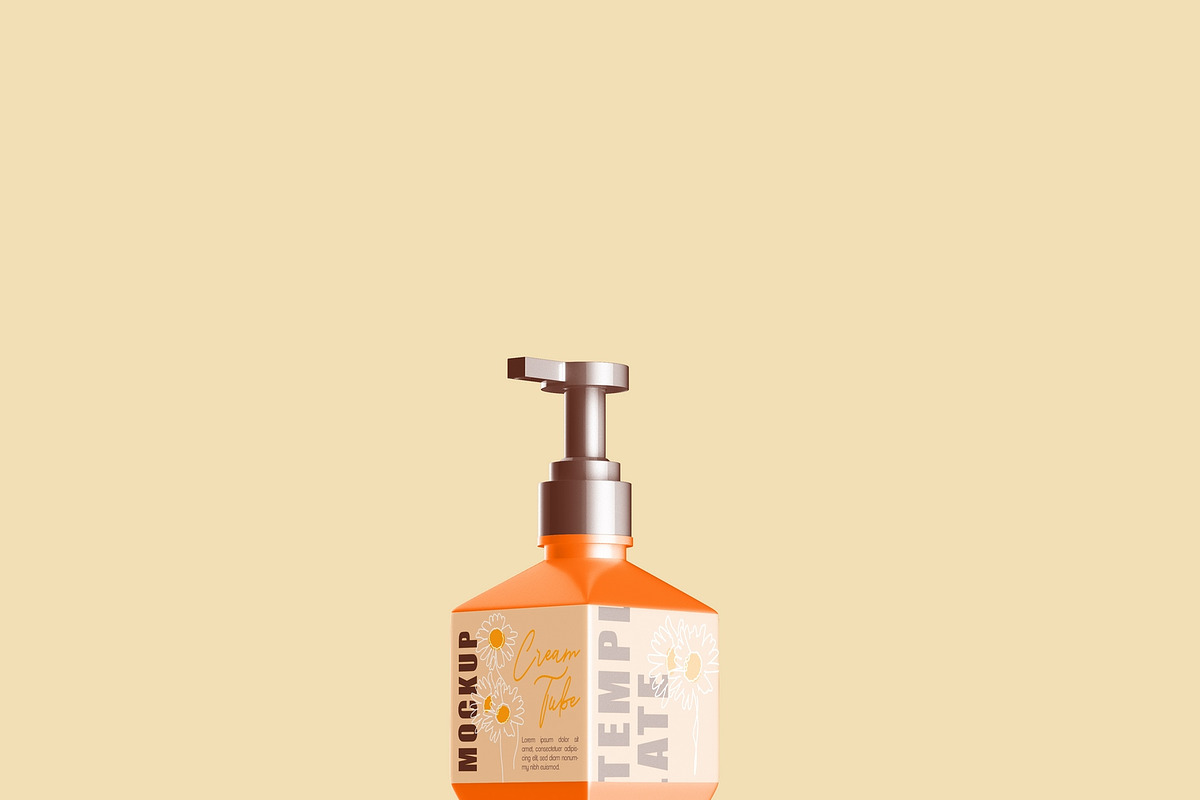 Cream Bottle with Box Mockup, a Mockup by OneVectorStock (Photo 2 of 10)