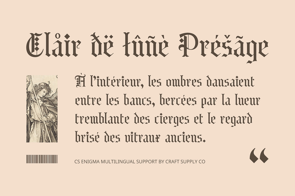 CS Enigma – Blackletter Font, a Blackletter Font by Craft Supply Co. (Photo 6 of 8)