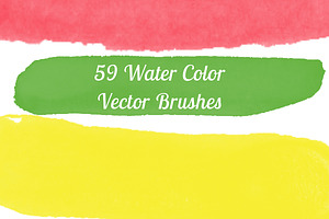 59 Water Color Brushes vector 