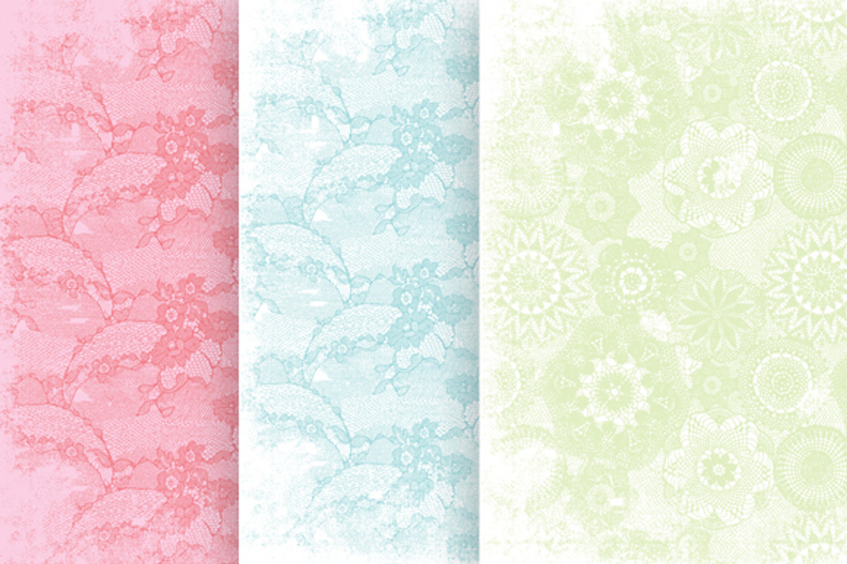12 Romantic Lace patterned papers preview 3