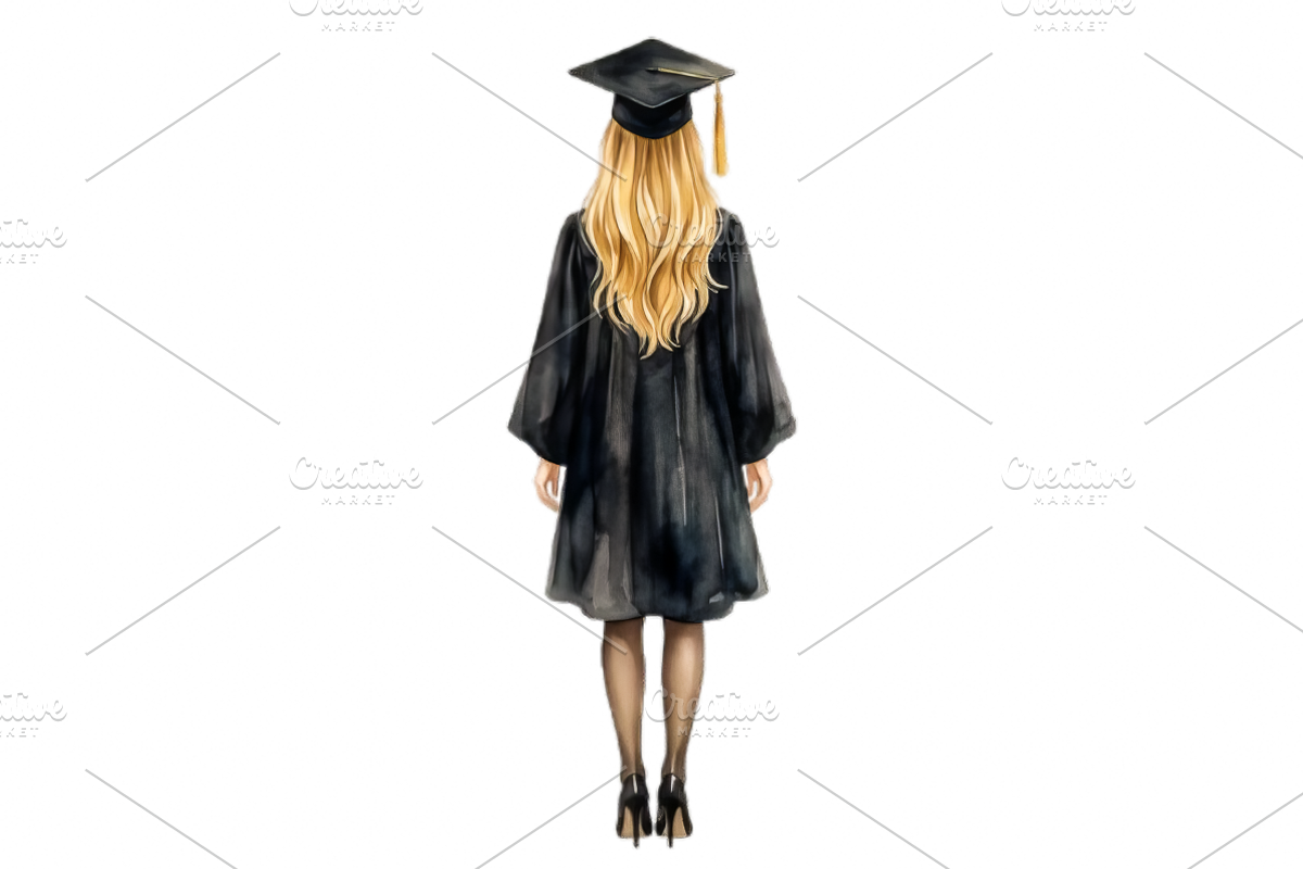 Watercolor Graduation Clipart PNGs, an Education Illustration by VetalStock (Photo 10 of 24)