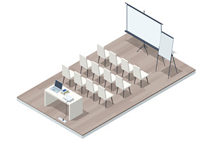 Empty conference room with white, a Person Illustration by Golden Sikorka