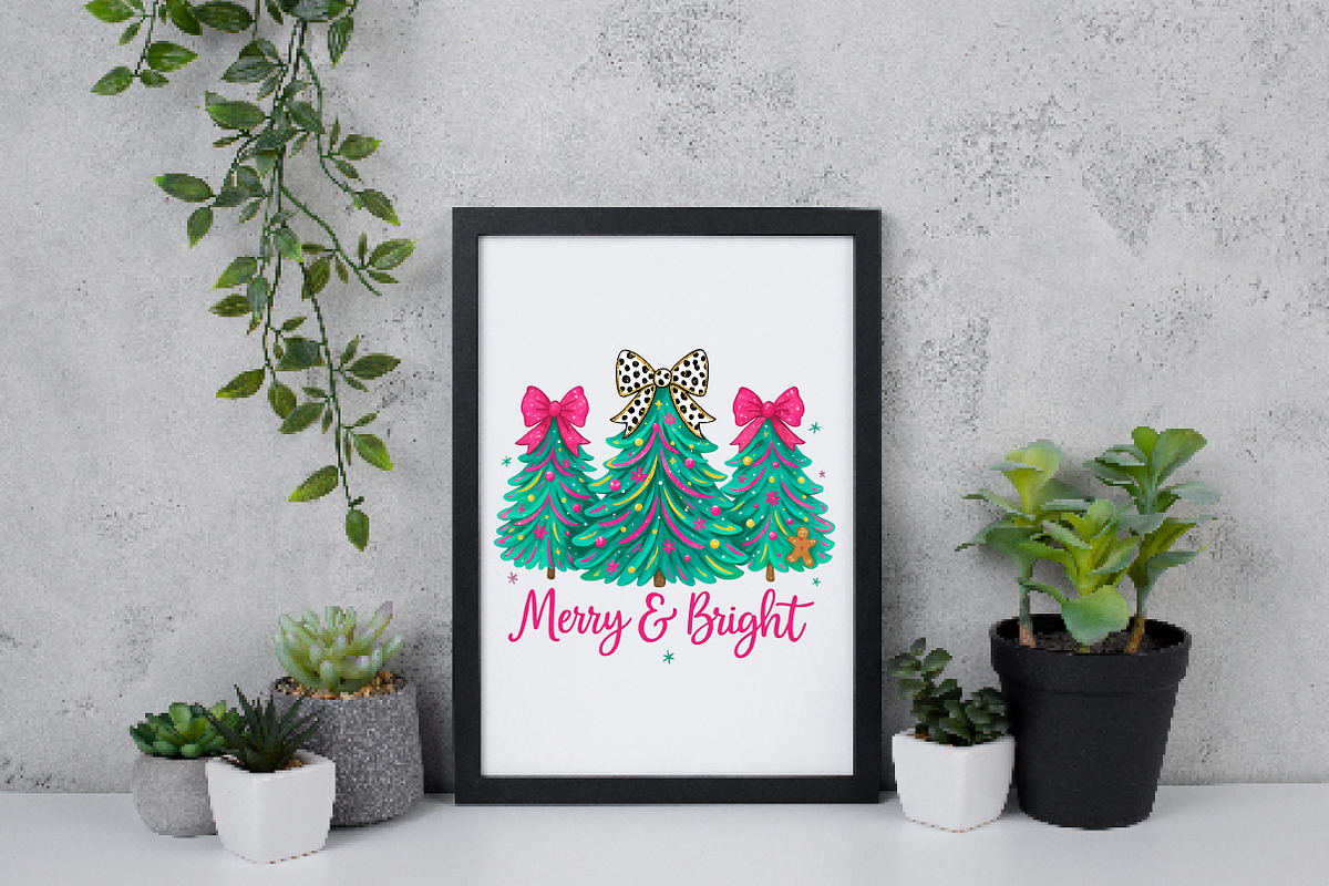 Merry and Bright Christmas Tree PNG, an Illustration by Daily.Designs (Photo 4 of 5)