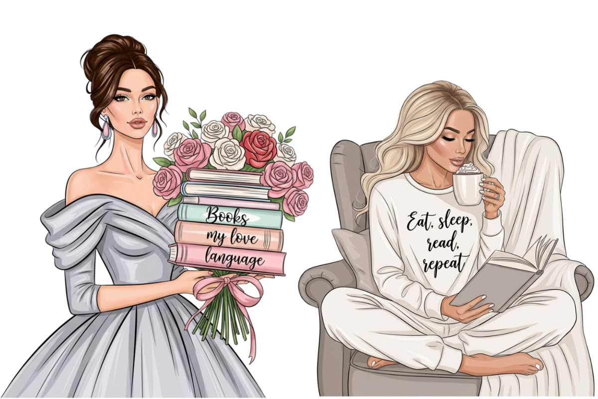 Bookish Era Fashion Illustrations, a Person Illustration by Tanya Kart (Photo 3 of 8)