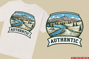 Authentic Nature Badge Illustration