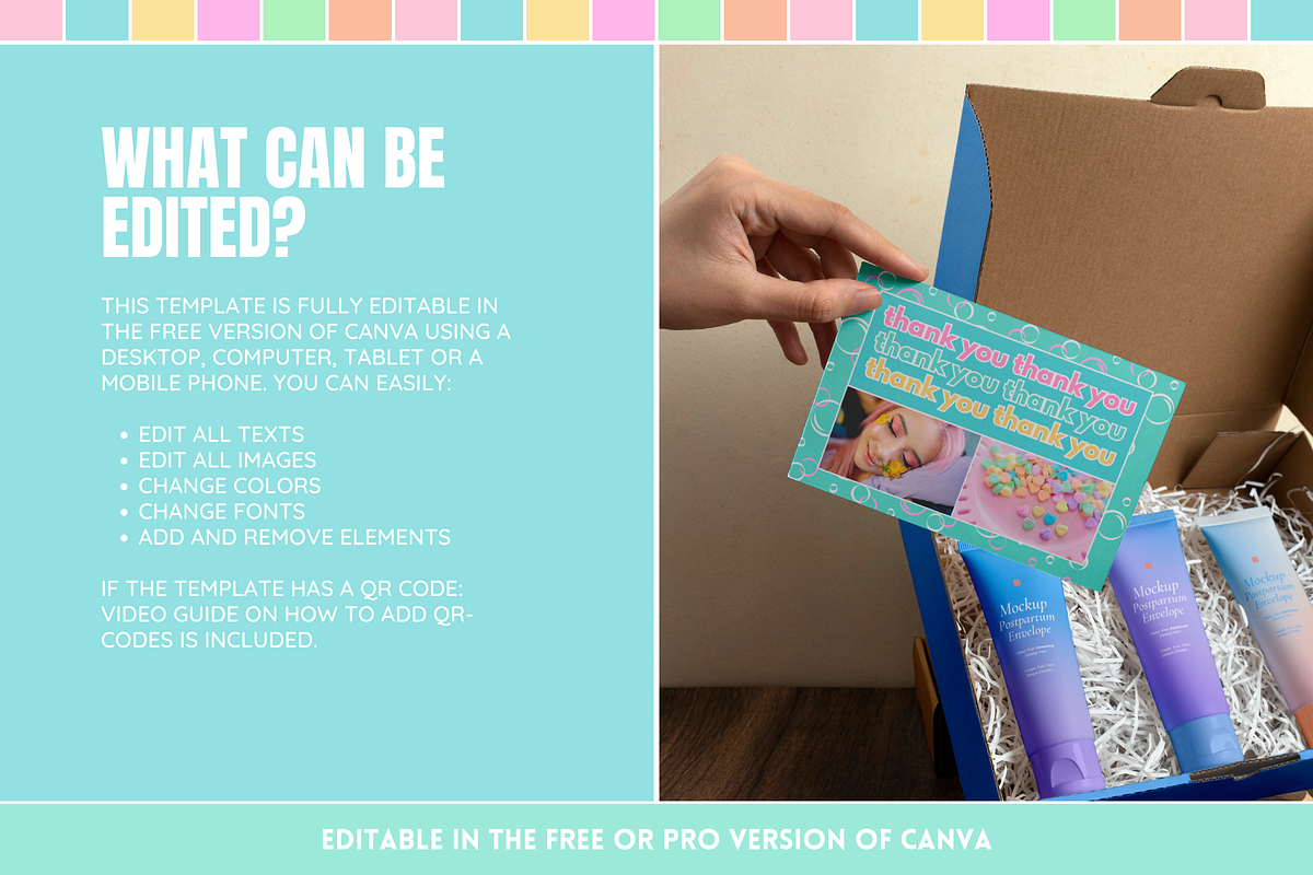 Cute Thank You Card - Edit in Canva, a Card Template by SunshineStudioBoutique (Photo 3 of 10)