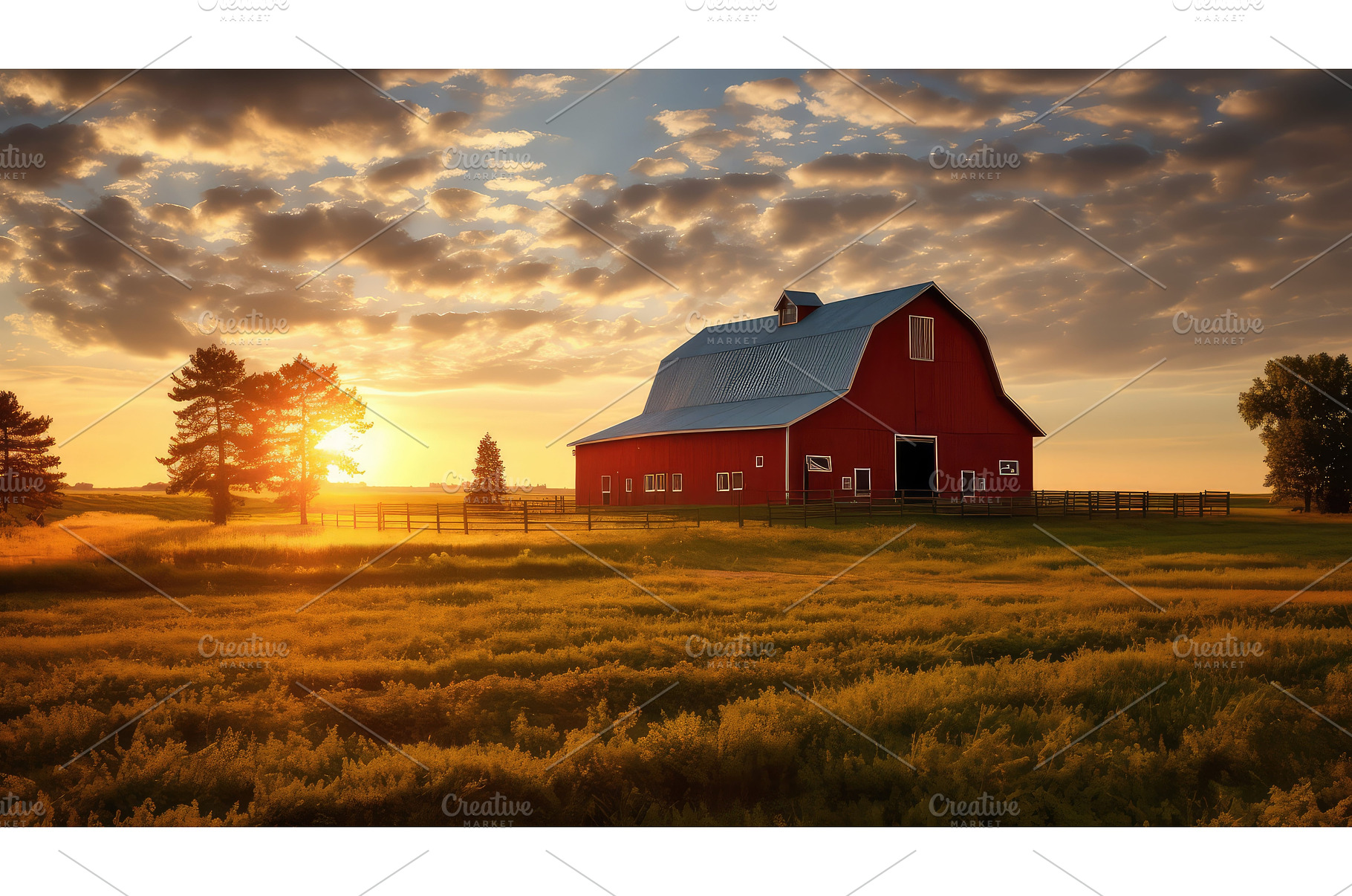 red metal barn ai generated, an Architecture Photo by pikepicture