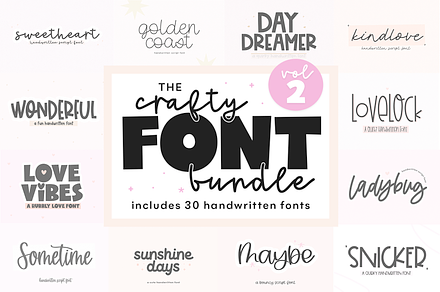 Cute Font Bundle | 30 Fonts, a Handwritten Font by KA Designs