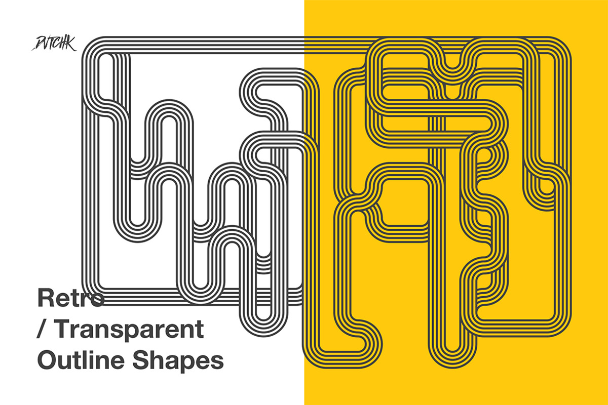 Retro Transparent Outline Shapes V02, a Graphic by dvtchk (Photo 2 of 4)