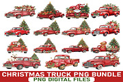 Christmas Red Truck PNG Bundle, a Graphic by Digi_Design_World (Thumbnail 1 of 5)