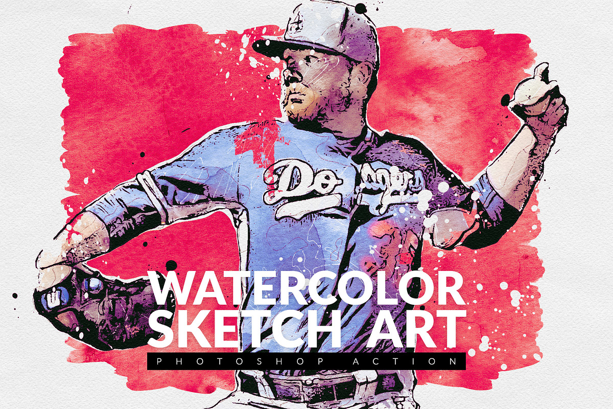 Watercolor Sketch Art, an Action Add-On by Mint Actions (Photo 1 of 12)