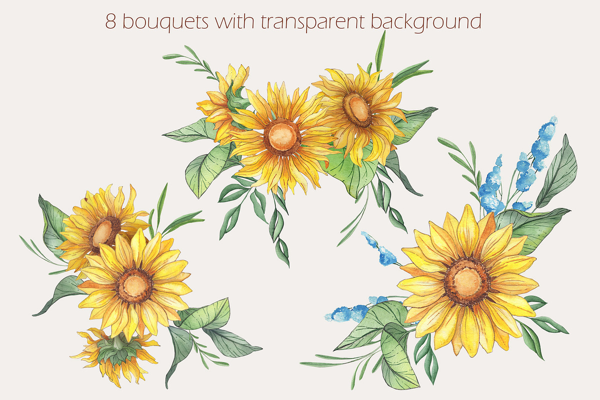 Sunflower watercolour collection., a Decorative Illustration by DamriNa art (Photo 3 of 10)