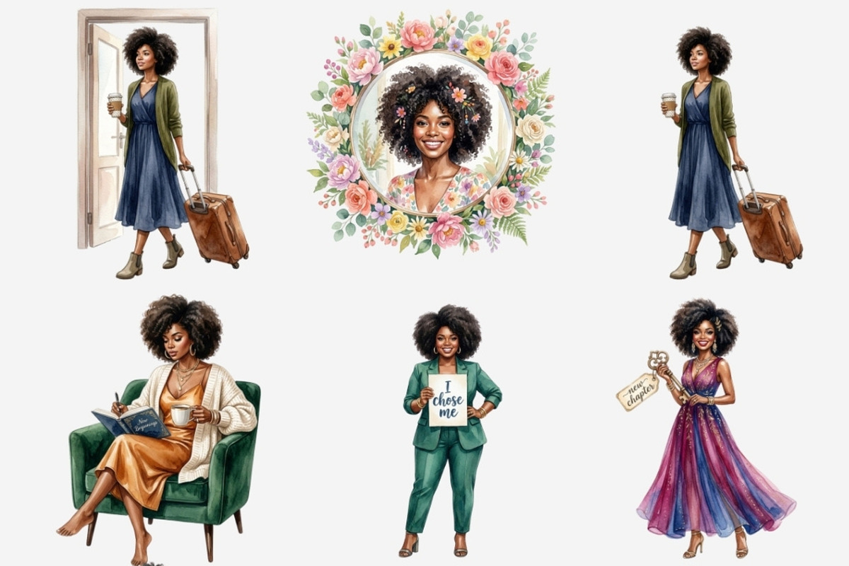Fresh Start New Chapter Clipart, a Person Illustration by Tanya Kart (Photo 2 of 12)