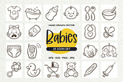 Baby Care Icons, an Outline Icon by insemar (Thumbnail 1 of 4)